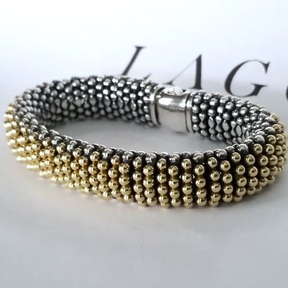 SOLD - LAGOS *ULTRA RARE* 15mm LUX Caviar 18K Gold Bracelet - PRISTINE $3850 - Picture 3 of 8